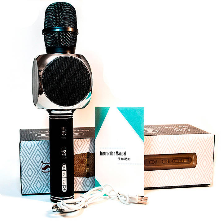 karaoke-mikrofon-ys-63-black-6 Беспроводной караоке-микрофон с колонкой YS-63 черный